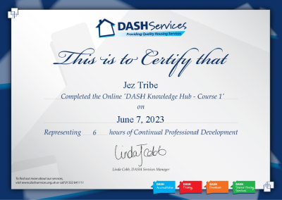 Dash Knowledge Hub Course 1 Certificate